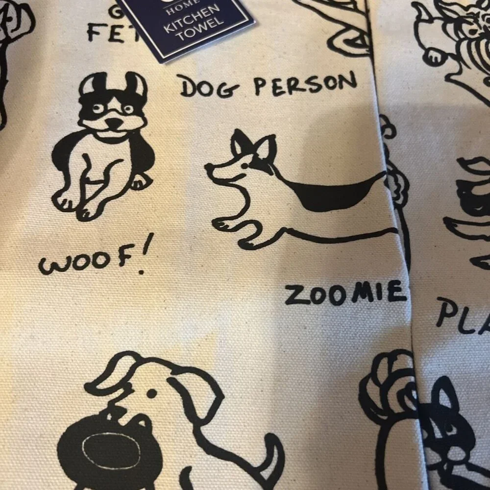 C & F Home  Dog Person Rick Rack 100% Cotton Kitchen Towel 27 x 18